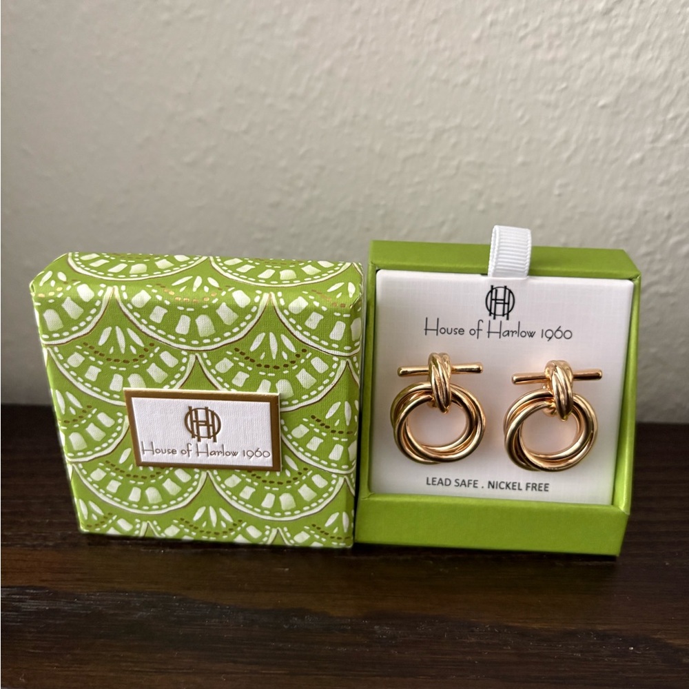 NEW House of Harlow 1960 Gold Earrings